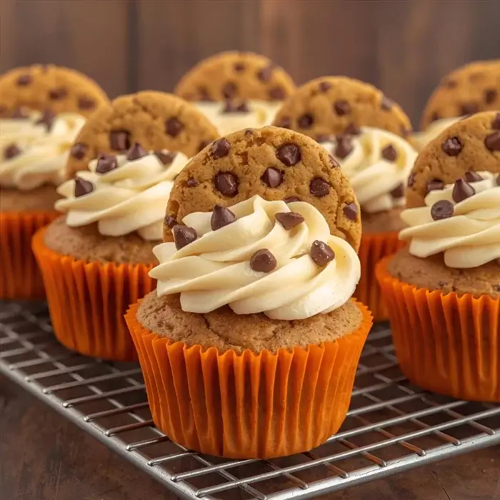 Pumpkin Cookie Dough Cupcakes