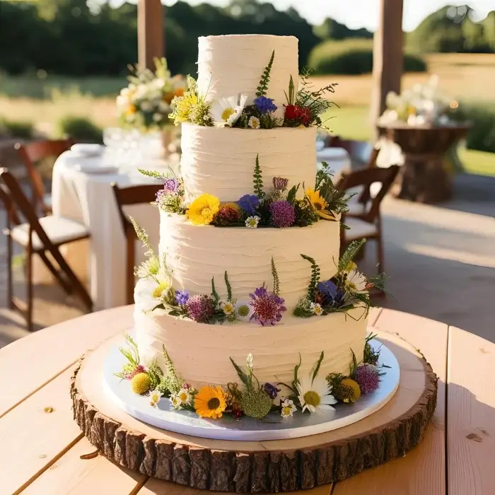 Wildflower Wedding Cake