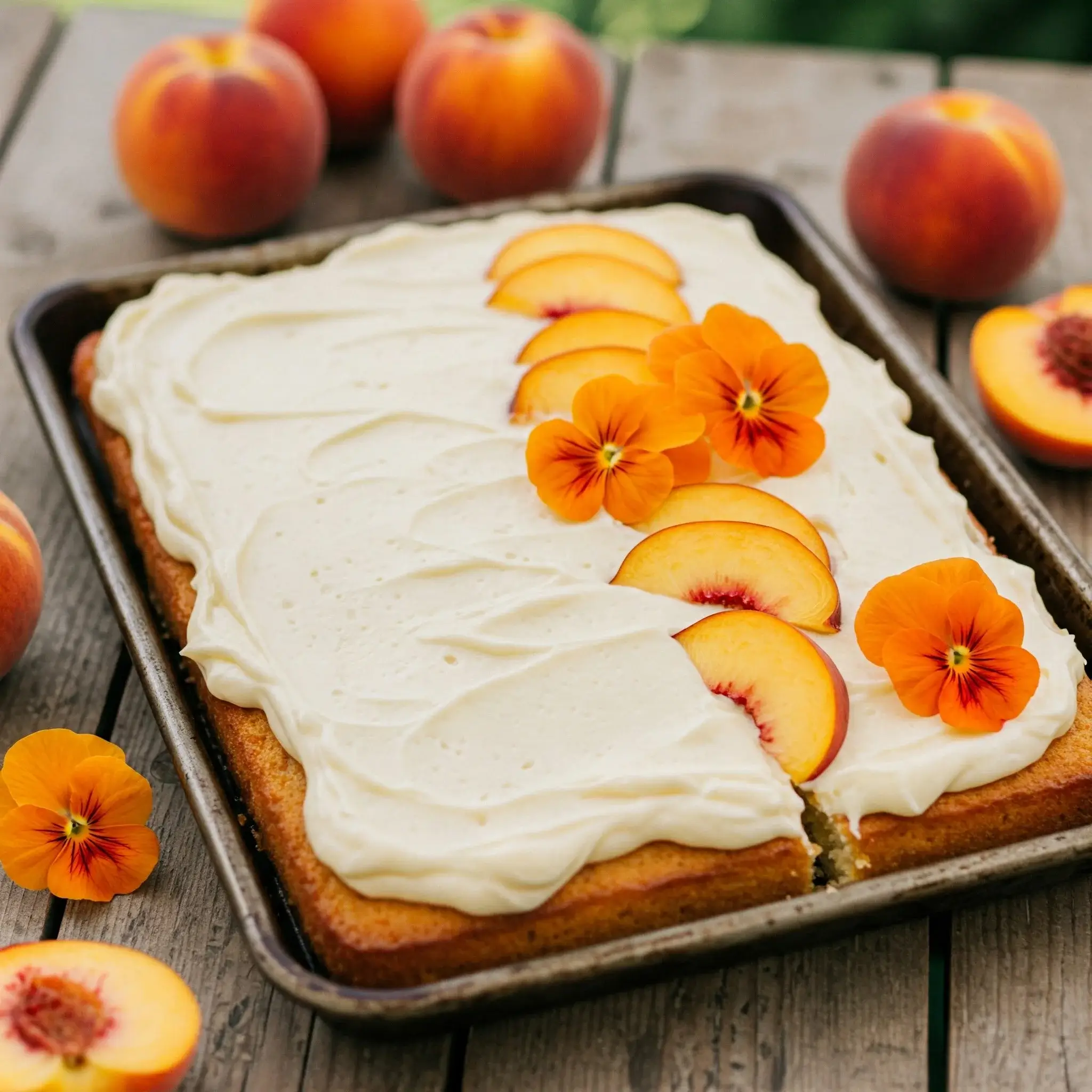 Peach Sheet Cake