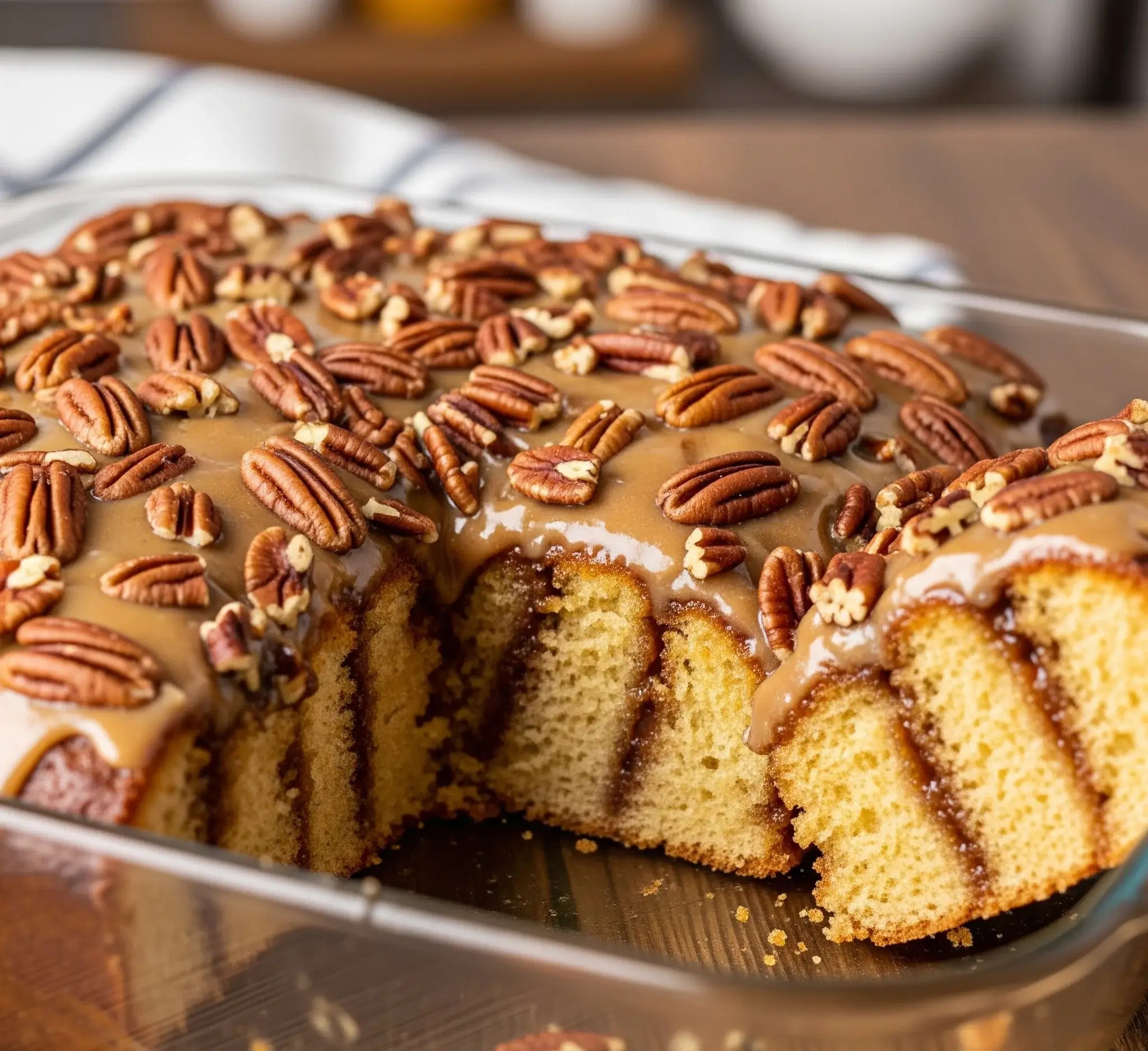 Butter Pecan Praline Poke Cake